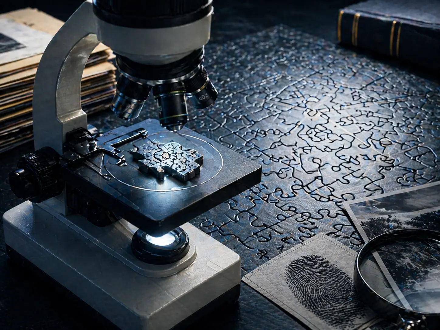 1000 pieces puzzle representing an investigation