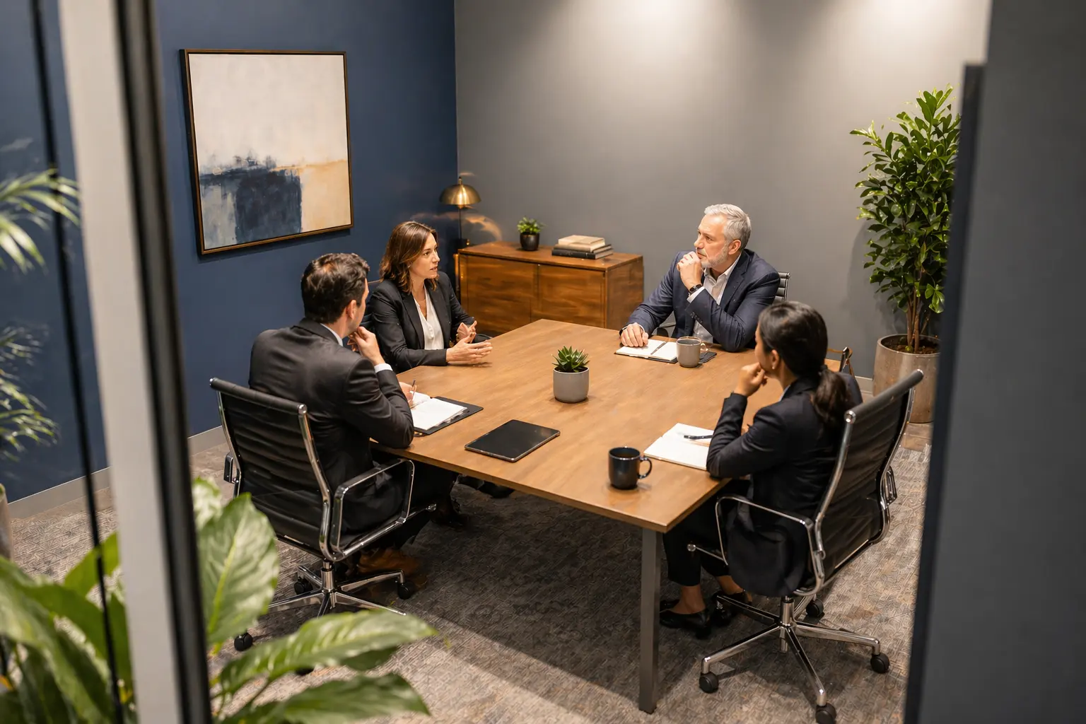 image of management strategy session